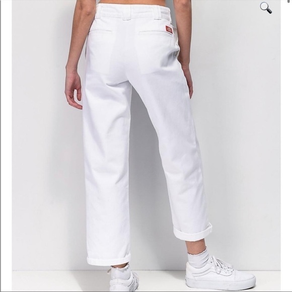Dickies White Wide Leg Crop Capris - Picture 1 of 10